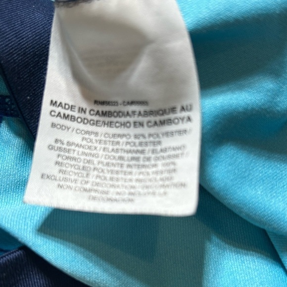 NIKE Relay Print Dri-Fit Capri Running Tights Blue Aqua Fold Over size XS - Picture 5 of 10
